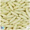BeadTin Ivory Opaque 19mm Spaghetti Plastic Craft Beads (150pcs)